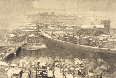 Parigi sotto la neve, vista da St.-Gervais, 1890 da Auguste Lepere
