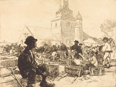 Mercato del pollame a St.-Jean-de-Mont, 1892 da Auguste Lepere