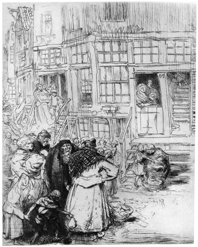 Quartiere ebraico ad Amsterdam, c1870-1910 1924 da Auguste Louis Lepère