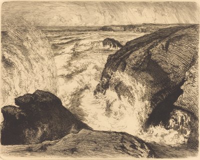 Alta marea, rocce di Sion, Vendee, 1907 da Auguste Lepere
