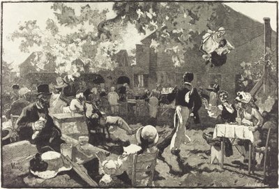 Le Cabaret du Coq de Bruyère au Bois de Meudon da Auguste Lepère after Daniel Vierge