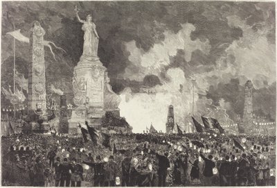 14 luglio. Illuminazione della Place de la République da Auguste Lepère after Henri Louis Scott