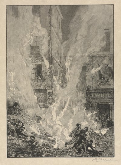 [Incendio in città] da Auguste Louis Lepère