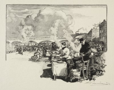 Imbarcadero delle barche-omnibus da Auguste Louis Lepère