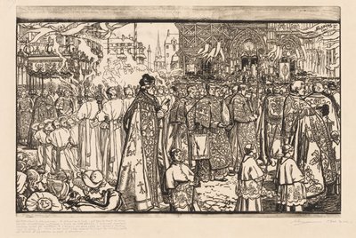 La Processione del Corpus Domini a Nantes da Auguste Louis Lepère