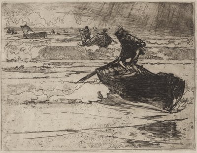 Pescatori in fuga davanti alla tempesta da Auguste Louis Lepère