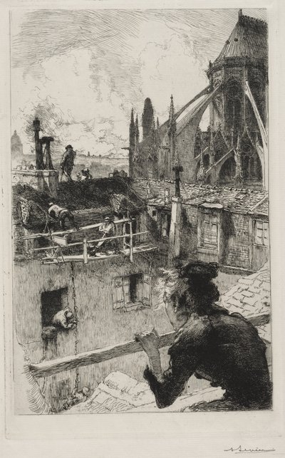 Sui tetti vicino a Notre Dame da Auguste Louis Lepère