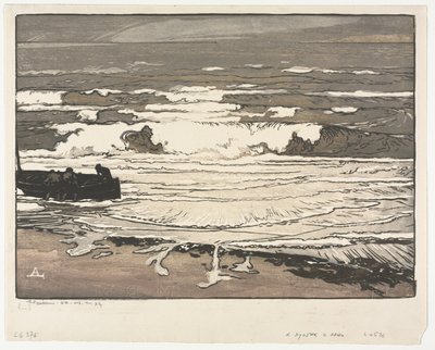 Le Onde che si Infrangono, Marea di Settembre 1901 da Auguste Louis Lepère