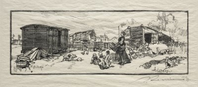 La rimessa delle carrozze (Le wagon-logement) da Auguste Louis Lepère