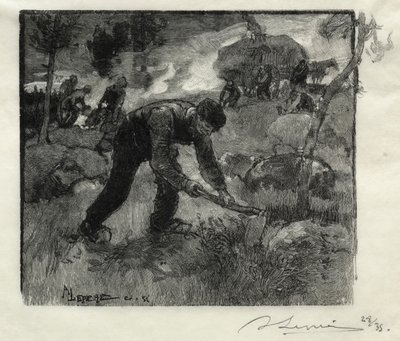 Arracheurs de bruyères, 1887 da Auguste Louis Lepère