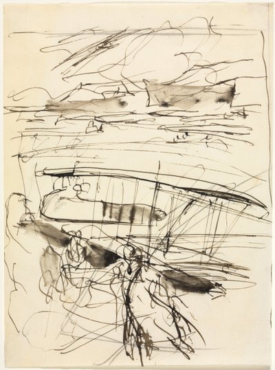 Aerei a riposo sul terreno (verso) da Auguste Louis Lepère