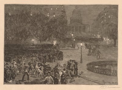 Bois du Monde: I disordini del quartiere latino, 1882 da Auguste Louis Lepère