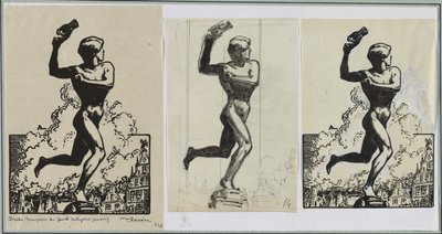 Brado, vincitore dei giganti Antigoras, 1914 da Auguste Louis Lepère