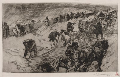 Combattimento contro la neve, Quai aux Fleurs, 1890 da Auguste Louis Lepère