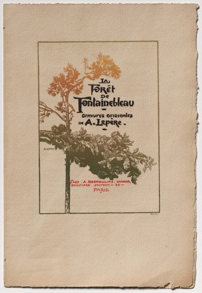 Foresta di Fontainebleau: Annuncio per "Foresta di Fontainebleau" (La Forêt de Fontainebleau) da Auguste Louis Lepère