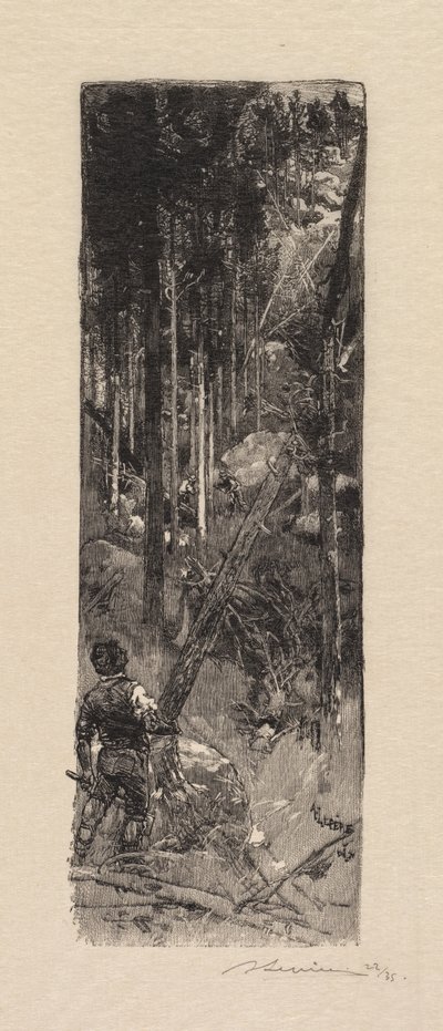 Foresta di Fontainebleau: Abbattimento dei pini da Auguste Louis Lepère
