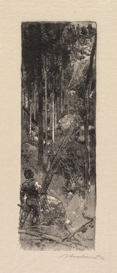 Foresta di Fontainebleau: Abbattimento dei pini, 1890 da Auguste Louis Lepère