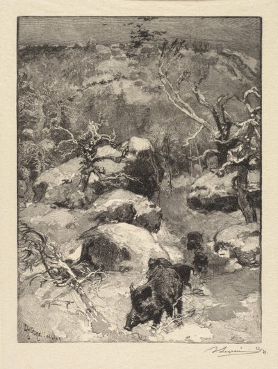 Foresta di Fontainebleau: Scogliera Cuvier-Châtillon da Auguste Louis Lepère