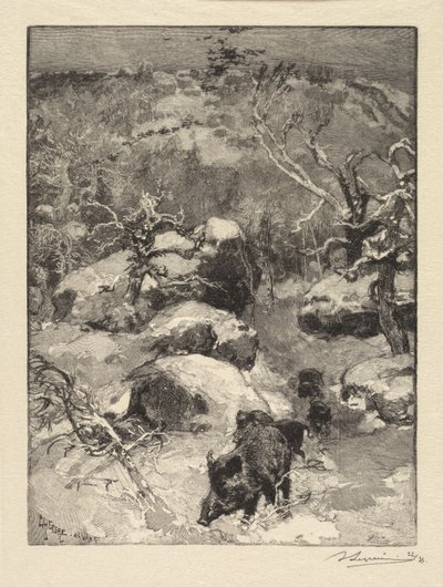 Foresta di Fontainebleau: Scogliera Cuvier-Châtillon, 18 da Auguste Louis Lepère