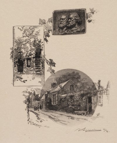 Foresta di Fontainebleau: Ingresso allo studio di Rousseau e alla casa di Millet da Auguste Louis Lepère