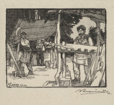 Foresta di Fontainebleau: Fabbricante di listelli La Forêt de Fontainebleau: Le Fabricant de lattes, 189 da Auguste Louis Lepère