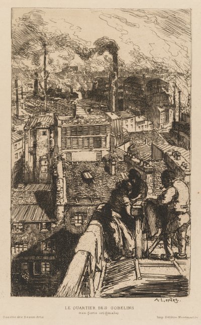 Gazette des Beaux-Arts: Le Quartier des Gobelins, 1889 da Auguste Louis Lepère