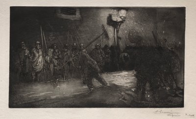 La chiamata dei netturbini notturni da Auguste Louis Lepère
