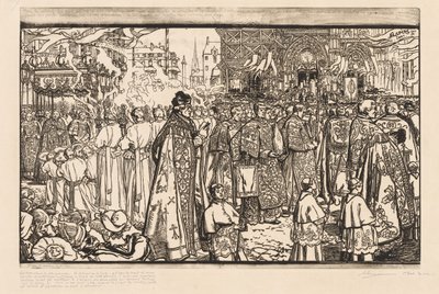 La Processione del Corpus Domini a Nantes da Auguste Louis Lepère