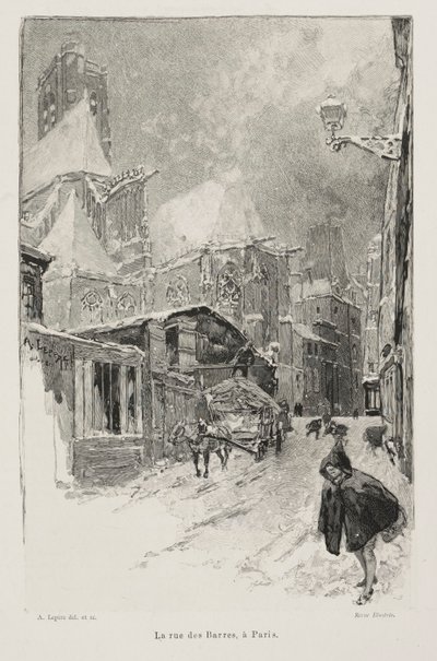 La Rue des Barres, Parigi da Auguste Louis Lepère