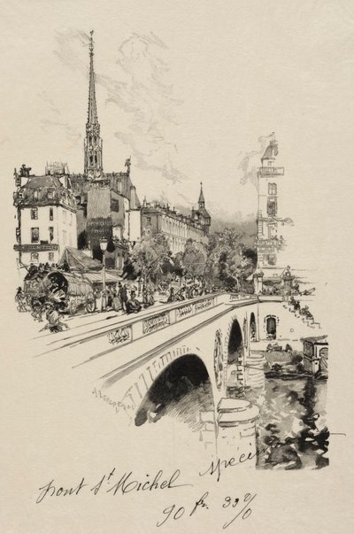 Il Ponte Saint-Michel da Auguste Louis Lepère