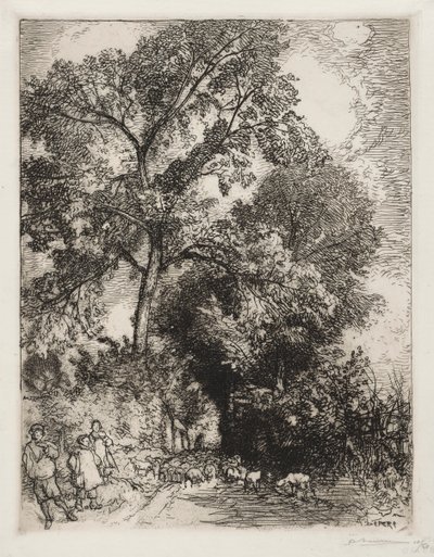 Le Retour du Troupeau, Crèvecoeur, 1913 da Auguste Louis Lepère