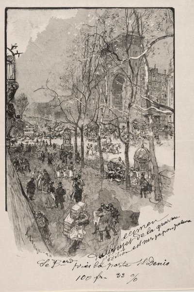 Les Boulevards, vicino alla Porta St. Denis da Auguste Louis Lepère
