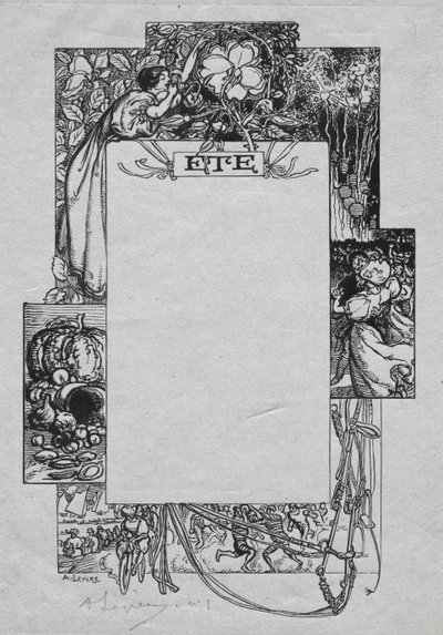 Almanacco di Parigi, 1897: Bordo Decorativo, Estate da Auguste Louis Lepère