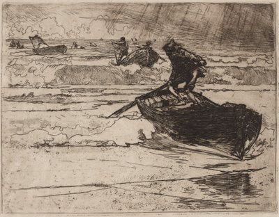 Pescatori in fuga davanti alla tempesta da Auguste Louis Lepère