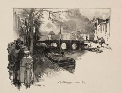 Piccolo braccio della Senna al Pont Neuf da Auguste Louis Lepère