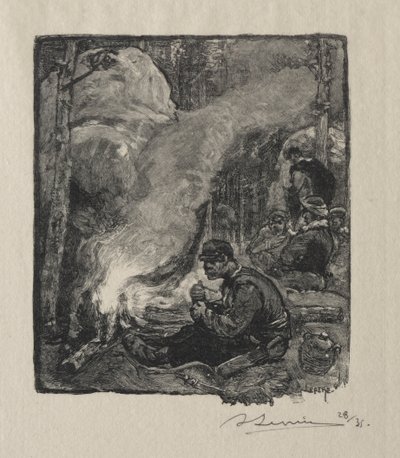 Repas des Bûcherons, 1887 da Auguste Louis Lepère