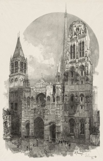 Rouen Illustré: La Cattedrale di Rouen, 1888 da Auguste Louis Lepère