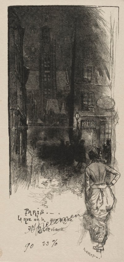 Rue de la Montagne, St. Geneviève da Auguste Louis Lepère