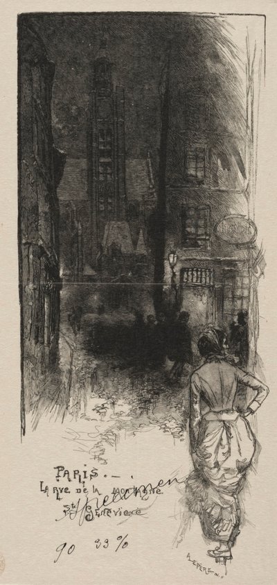 Rue de la Montagne, St. Geneviève da Auguste Louis Lepère