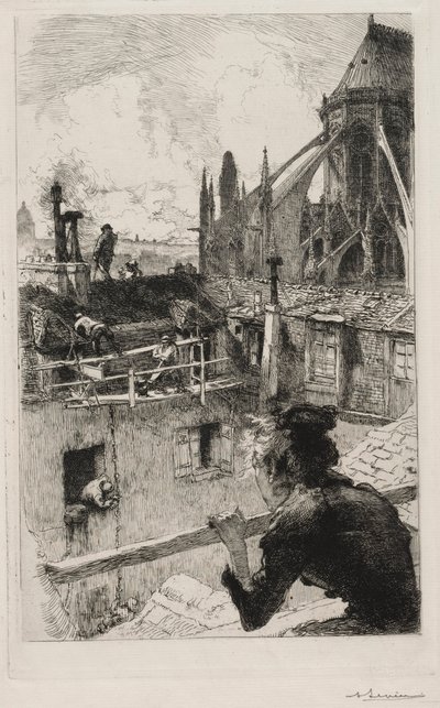 Sui tetti vicino a Notre Dame da Auguste Louis Lepère
