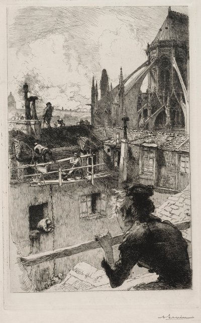 Sui tetti vicino a Notre Dame, 1893 da Auguste Louis Lepère