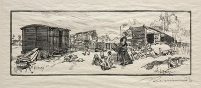La rimessa delle carrozze (Le wagon-logement) da Auguste Louis Lepère