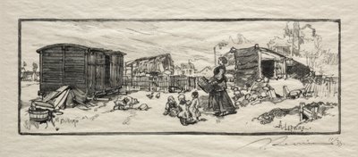 La rimessa per carrozze Le wagon-logement da Auguste Louis Lepère