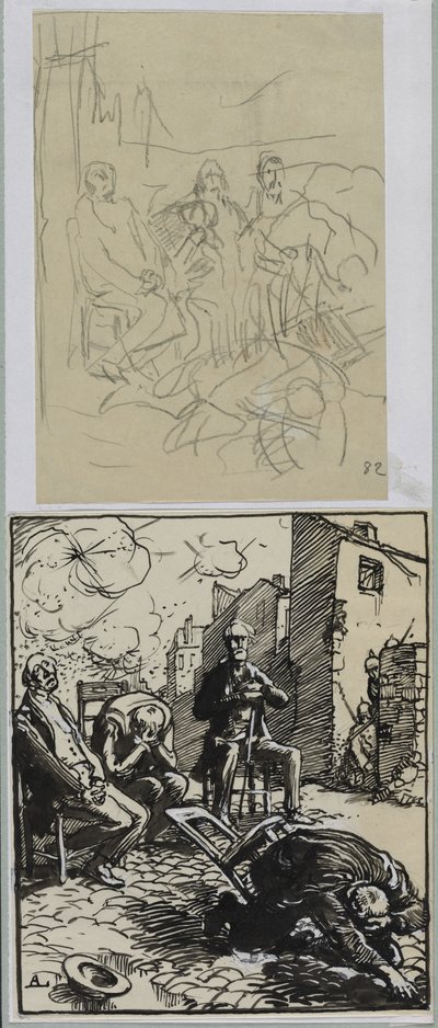 Tre ostaggi seduti, 1914 da Auguste Louis Lepère