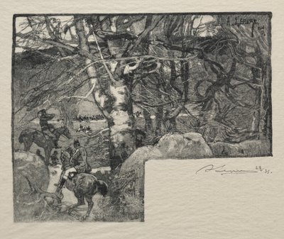 Una caccia alla Courre al Mont Gerard da Auguste Louis Lepère