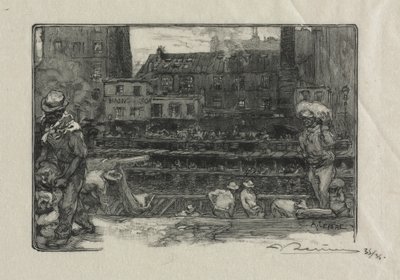 Scaricatori di gesso (Canal St. Martin) da Auguste Louis Lepère