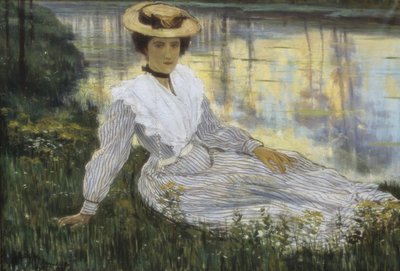 Giovane donna sul bordo dell