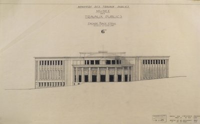 Progetto per il Musee des Travaux Publiques, facciata, Place d