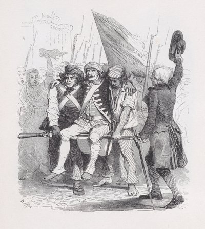Quattordici luglio, da Le opere complete di Béranger, 1836. Creatori: Auguste Raffet, Lacoste, Eugène Guillaumot da Auguste Raffet, Lacoste, Eugène Guillaumot