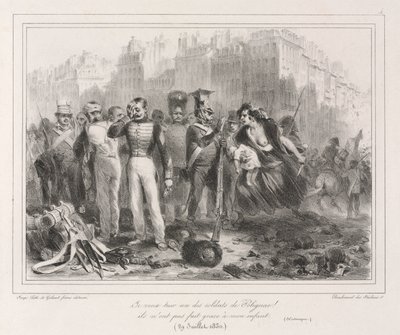 Album del 1831: Voglio uccidere uno dei soldati di Polignac. Non hanno risparmiato il mio bambino (Storico) da Auguste Raffet